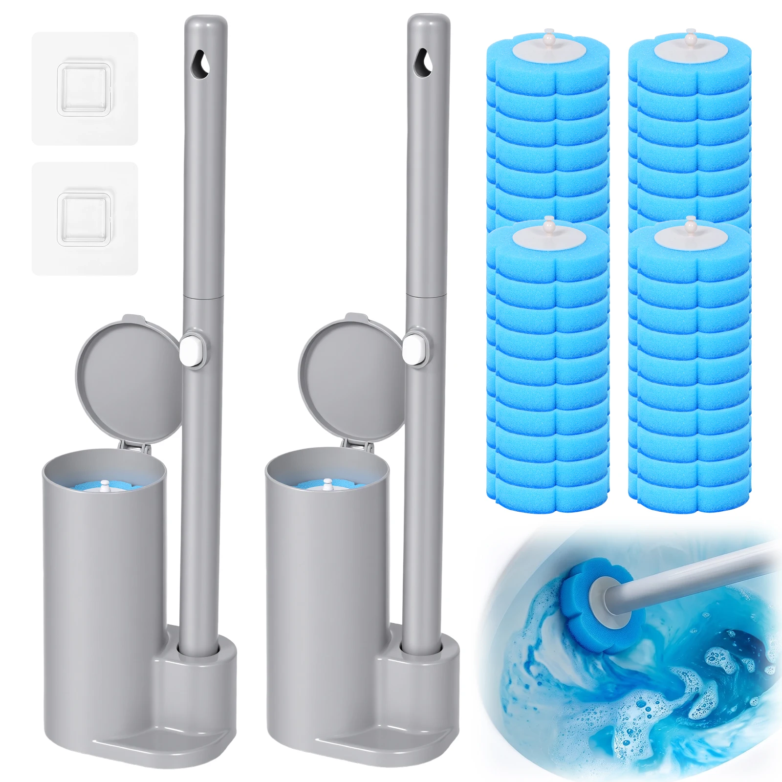 Toilet Brush Holder - 2 Juegos de Cabezales de Repuesto