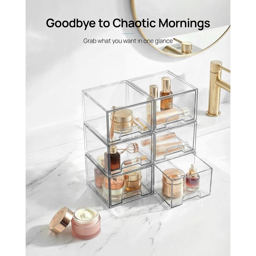 Home Goods Bathroom Storage - Cajones de Almacenamiento Apilables Transparentes Pequeños,