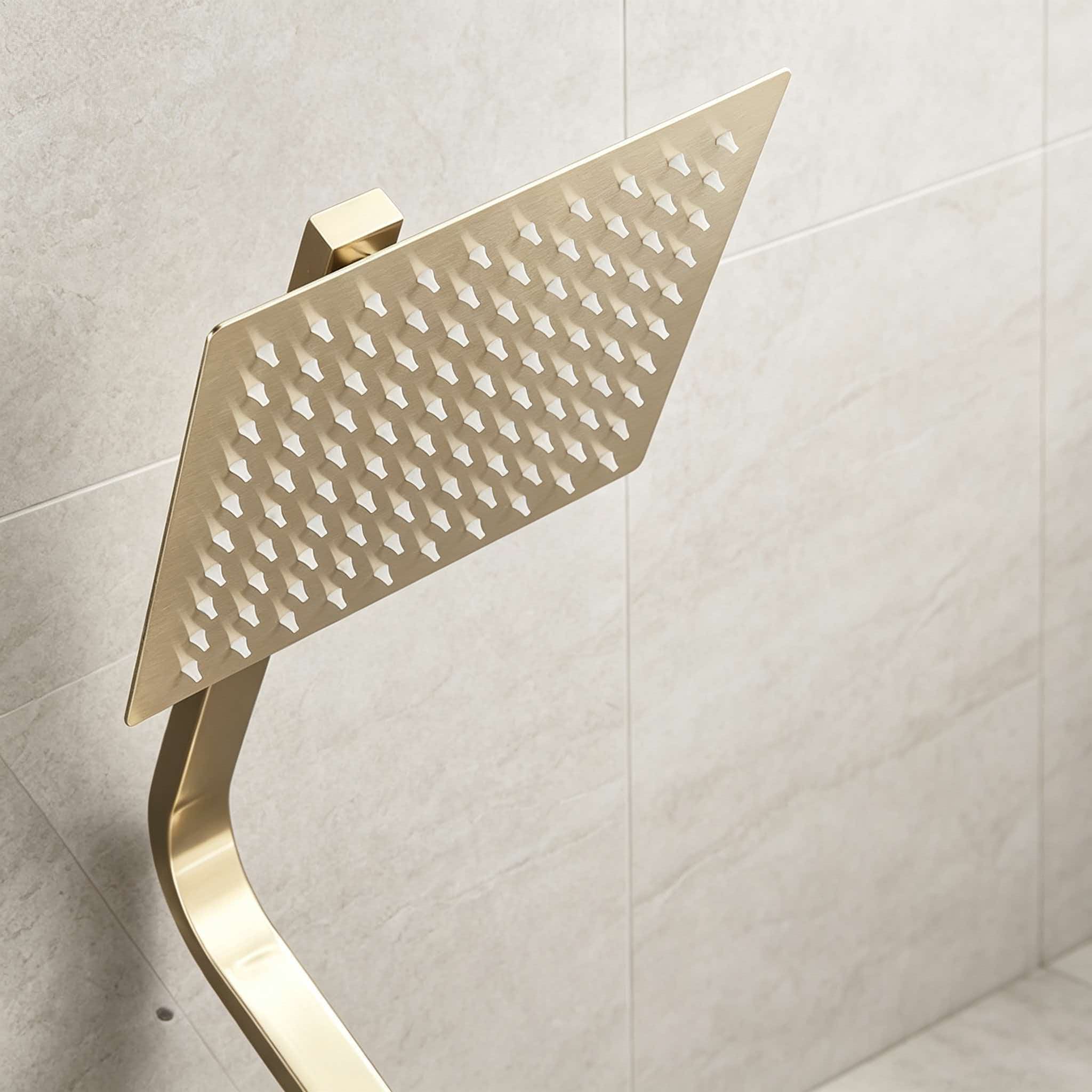 Juego de ducha dorado de acero - Home Bathroom Faucets reseña y precio