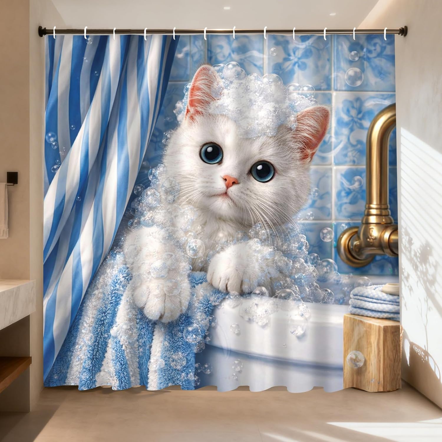 Adorable cortina de ducha con  - Adorable Home Bathroom Ideas reseña y precio