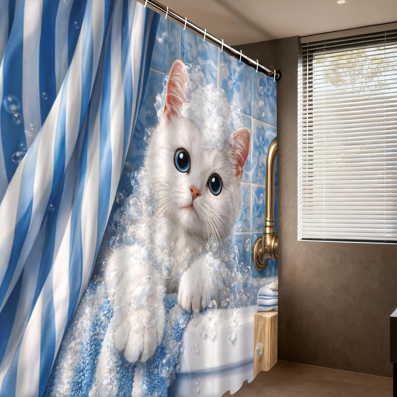 Adorable cortina de ducha con  - Adorable Home Bathroom Ideas reseña y precio