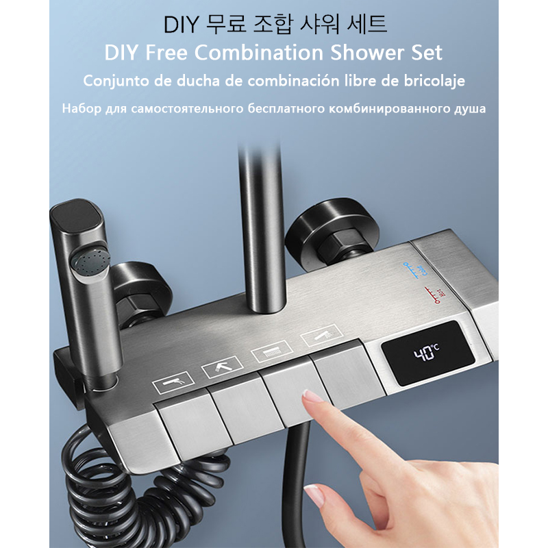 Juego de ducha de baño con tec - Home Bathroom Faucets reseña y precio