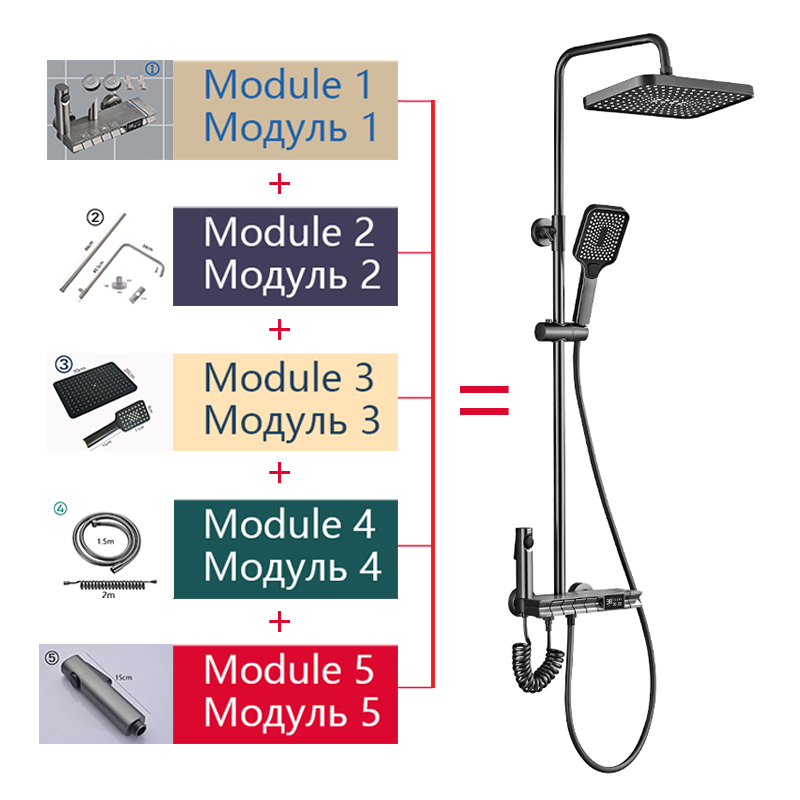 Juego de ducha de baño con tec - Home Bathroom Faucets reseña y precio