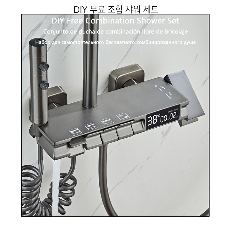 Juego de ducha de baño con tec - Home Bathroom Faucets reseña y precio